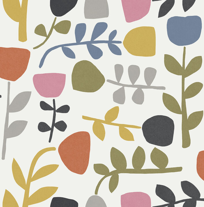 Juni Multicolor Abstract Tulips Wallpaper