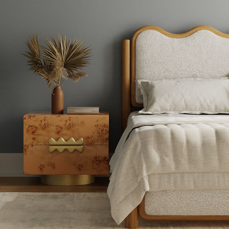 Wavefront Burl Nightstand
