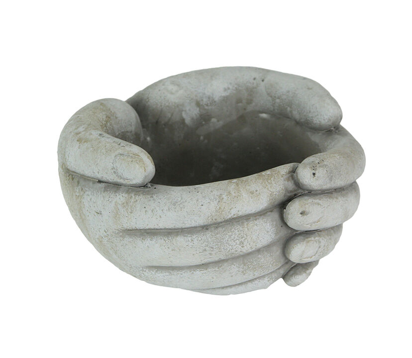 7 Inch Helping Hands Indoor/Outdoor Concrete Plant Pot Planter