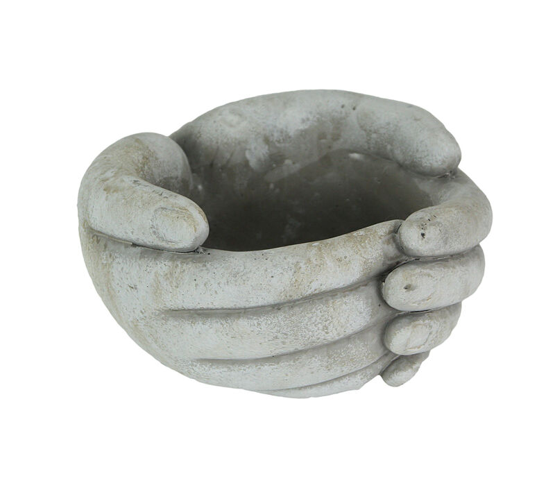 7 Inch Helping Hands Indoor/Outdoor Concrete Plant Pot Planter image number 0