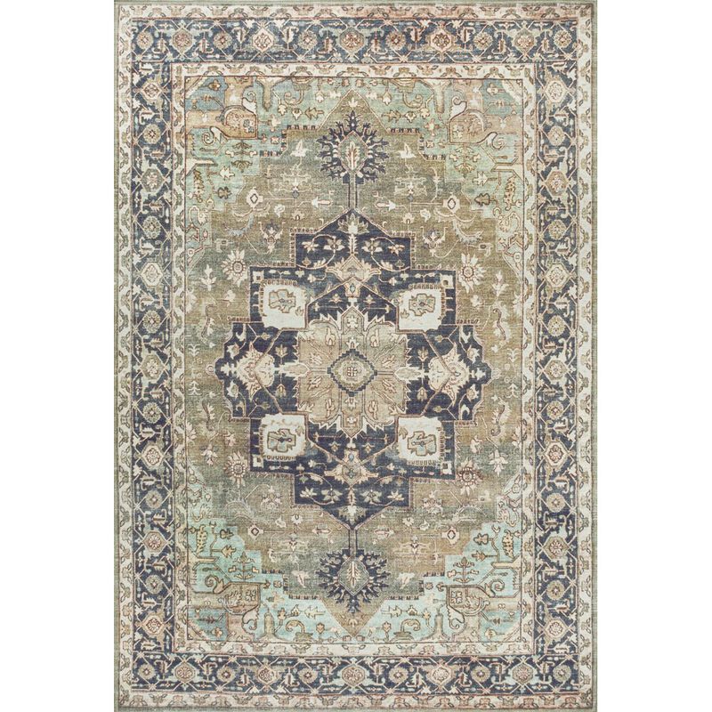 Maris Ornate Medallion Machine-Washable Area Rug
