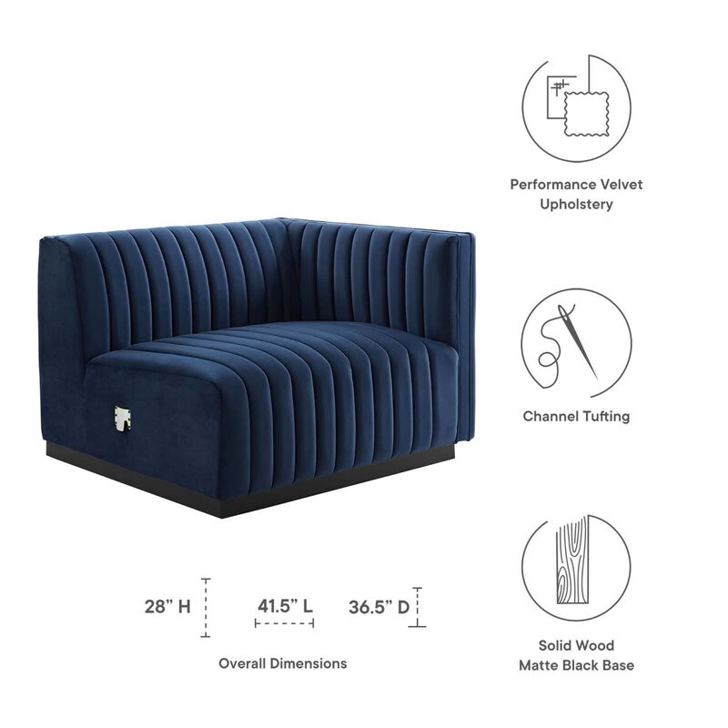 Conjure Channel Tufted Performance Velvet Right-Arm Chair image number 5