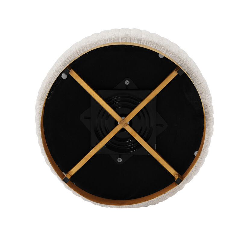 Leela Cream Swivel Accent Chairs (Set of 2)