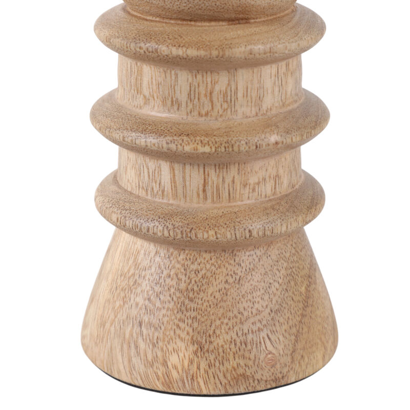 6x3" Wood Totem Taper Holder, Natural image number 4