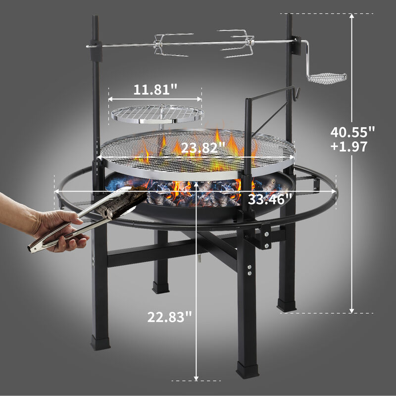 Round Spray Grill Non-Stick BBQ Grill for Even Cooking & Outdoor Grilling