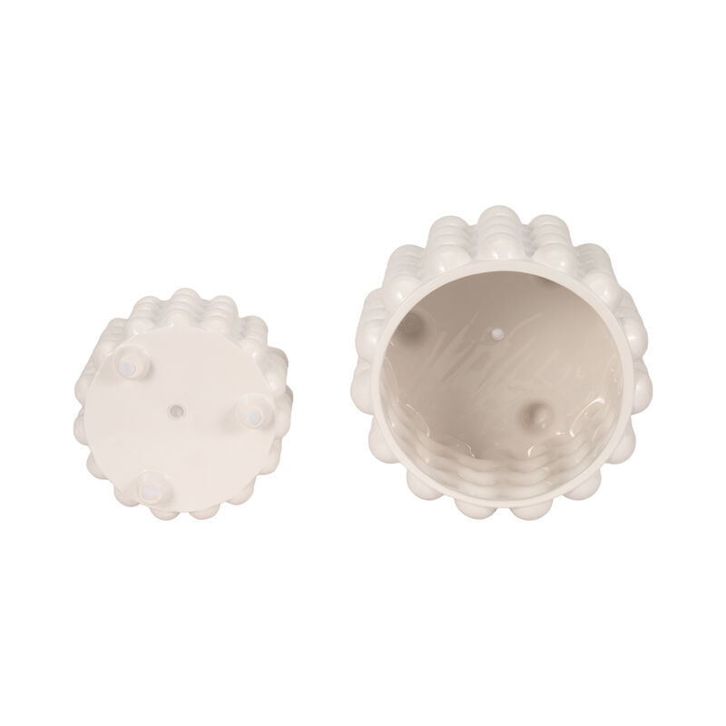 S/2 9/12" Bubble Planters, White image number 4