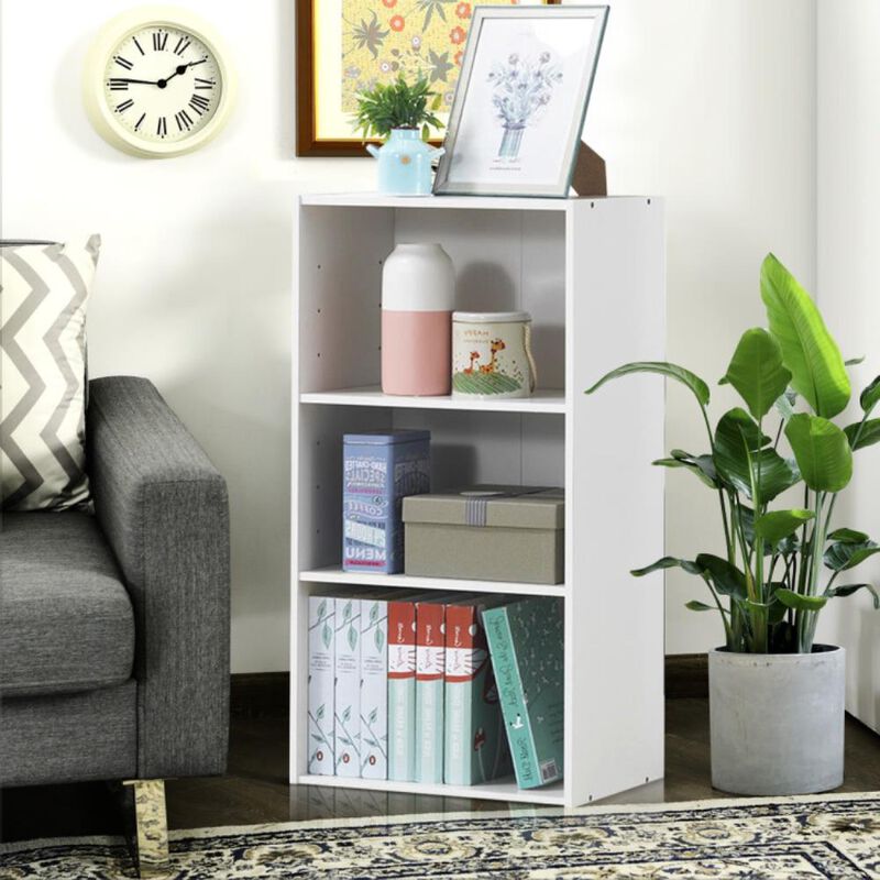 Hivvago 3 Open Shelf Bookcase Modern Storage Display Cabinet