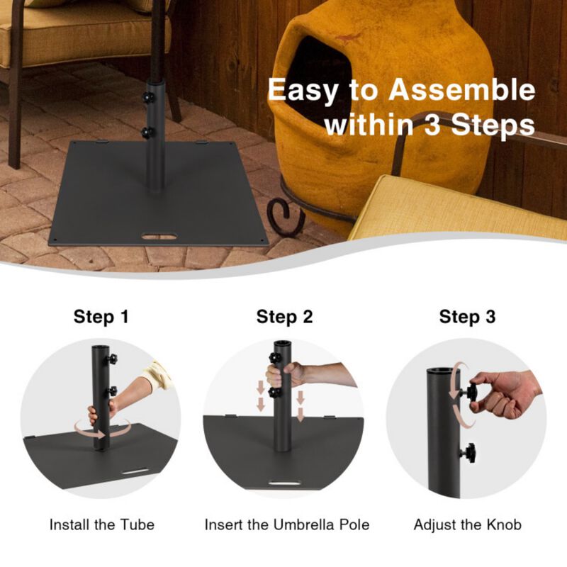 24 Inch Square Patio Umbrella Base 50 LBS Weighted image number 5