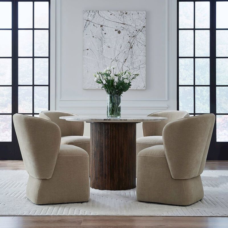 Liberty Furniture Accent Dining Chair with Castors - Rounded Arm - Wicker Upholstry image number 7