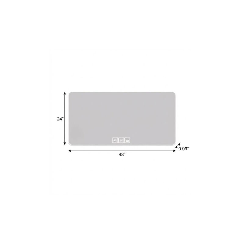 HomeRoots 24" Lighted Frameless Anti Fog Bathroom Vanity Mirror image number 2