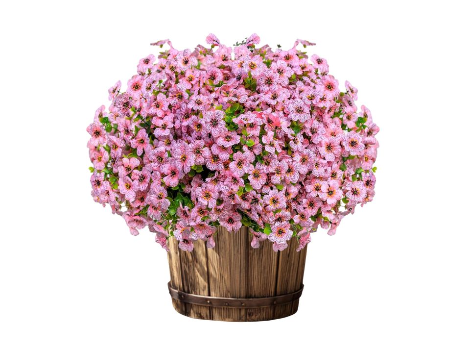 16 Bundle Pink Artificial Greenery Plants Outdoor Garden Porch Decor