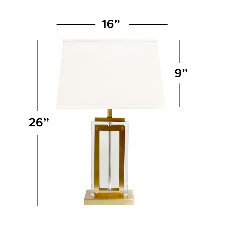 Pasargad Home Astoria Glass & Steel Table Lamp, H26" image number 6