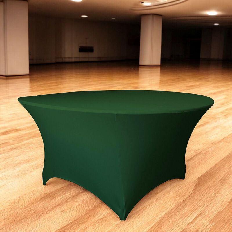 Round Spandex Tablecloth Stretch Fit Cover for Dining Tables and Events image number 1