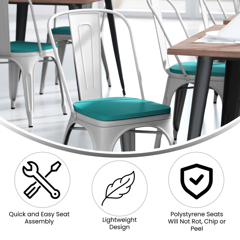 Metal Colorful Restaurant Chairs image number 3