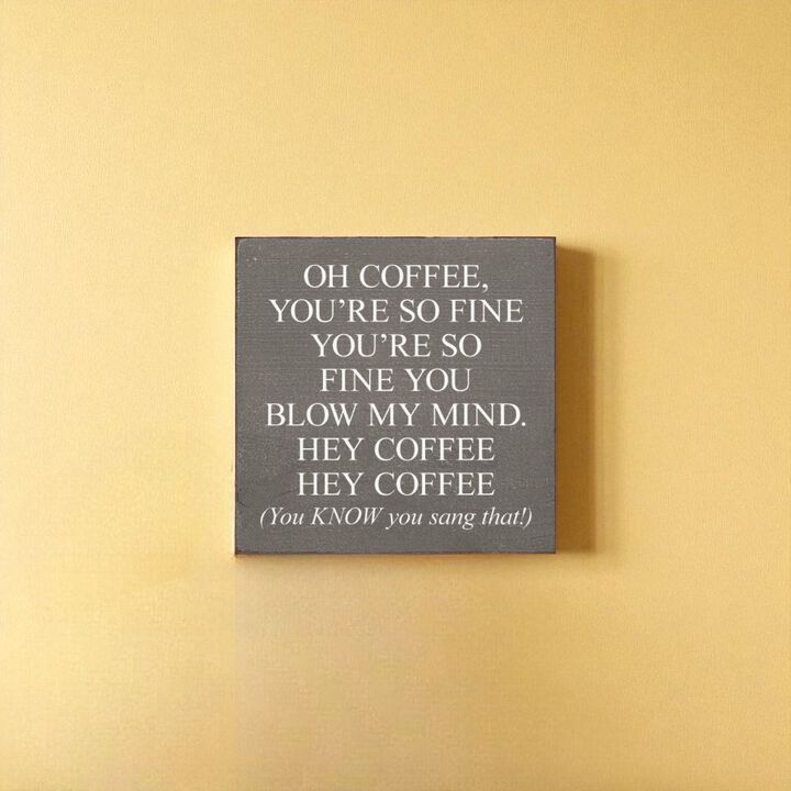 Funny Coffee Quote Wood Sign Wall Decor for Kitchen Coffee Bar