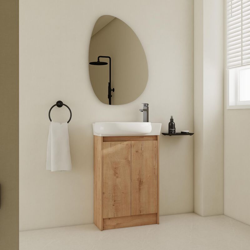 Modern 23" Freestanding Bathroom Vanity with Soft Close Doors and Adjustable Shelf