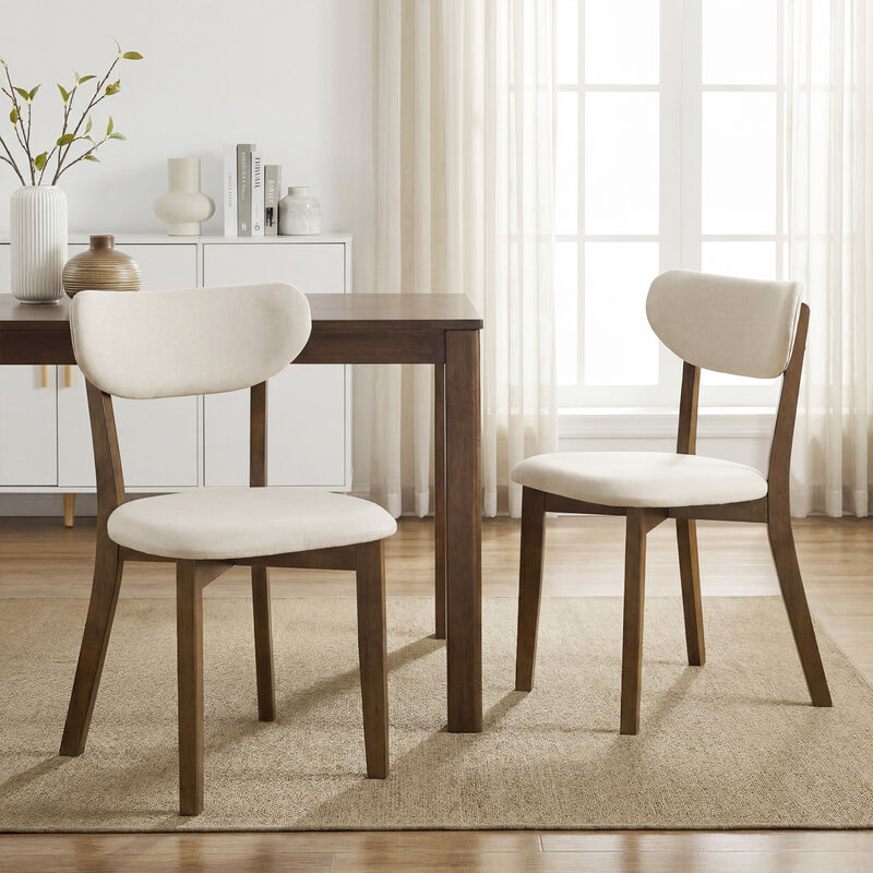 Set of 4 Dining Chairs with Solid Rubber Wood Frames for Kitchen and Dining Room image number 4