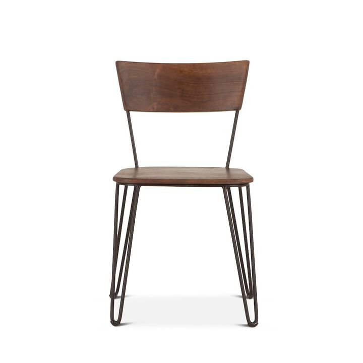 World Interiors Grandby Acacia Wood Walnut Dining Chairs