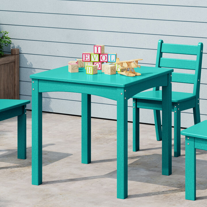 WestinTrends Kids 24" Wide HDPE Plastic Childrens Square Dinner Table