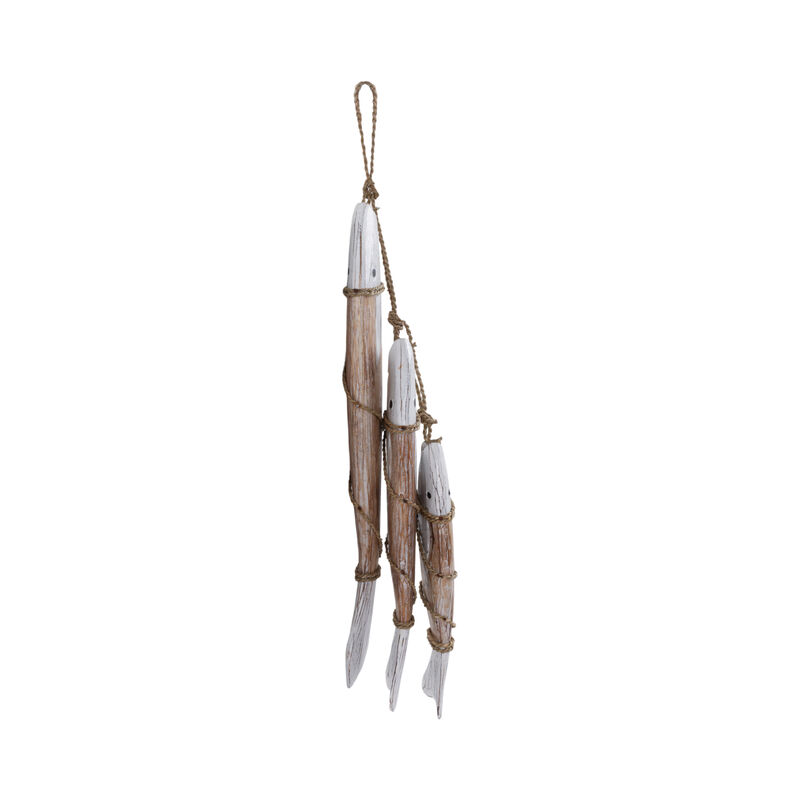 35" Wood 3 Fish On A Rope image number 2