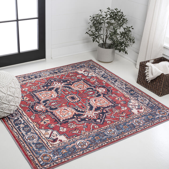 Cirali Ornate Large Medallion Machine-Washable Square Area Rug