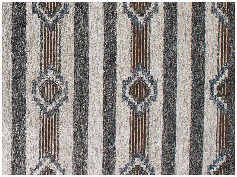 HomeRoots 5' X 8' Beige Abstract Geometric Hand Tufted Non Skid Area Rug image number 0