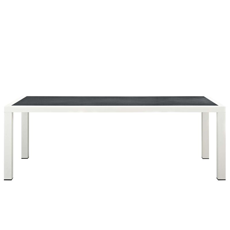 Modway - Stance 90.5" Outdoor Patio Aluminum Dining Table White Gray