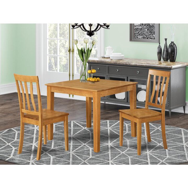 3 Pc small Kitchen Table and Chairs set -square Kitchen Table and 2 Dining Chairs