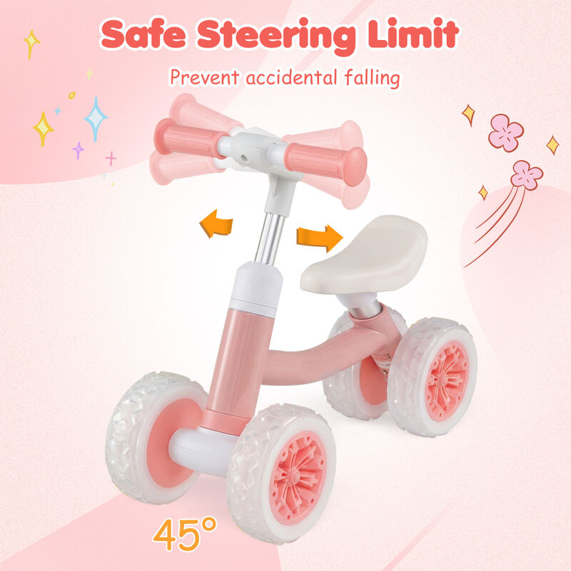 Baby Ride On Balance Bike with Adjustable Handlebar Seat and Light Up Wheels for Home image number 6