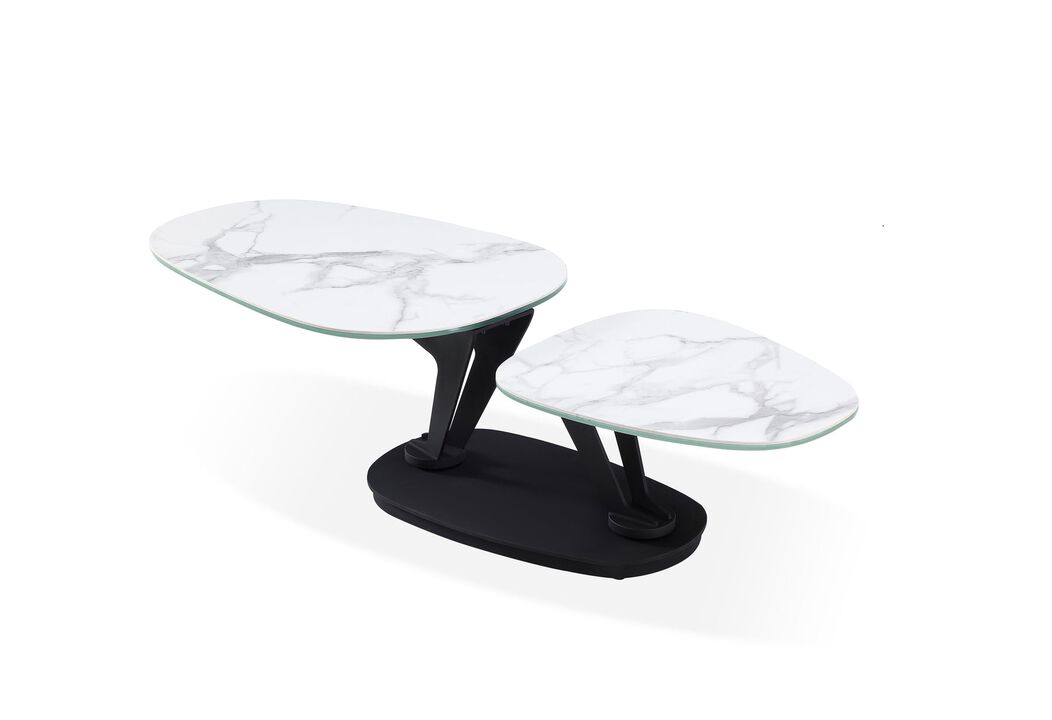 Motion coffee table with ceramic top
