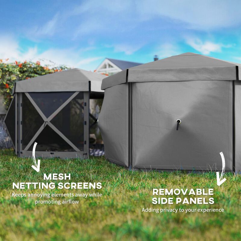 Hivvago Hexagon 12x12 Pop Up Canopy Shelter image number 4