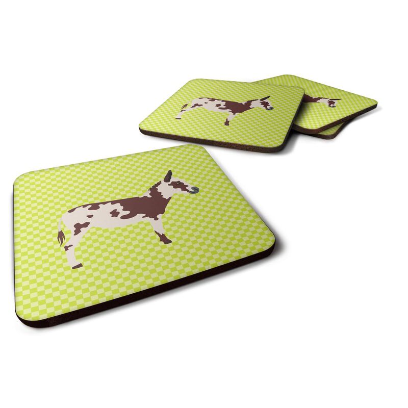 Caroline's Treasures American Spotted Donkey Green Decorative coasters, 3.5, Multicolor