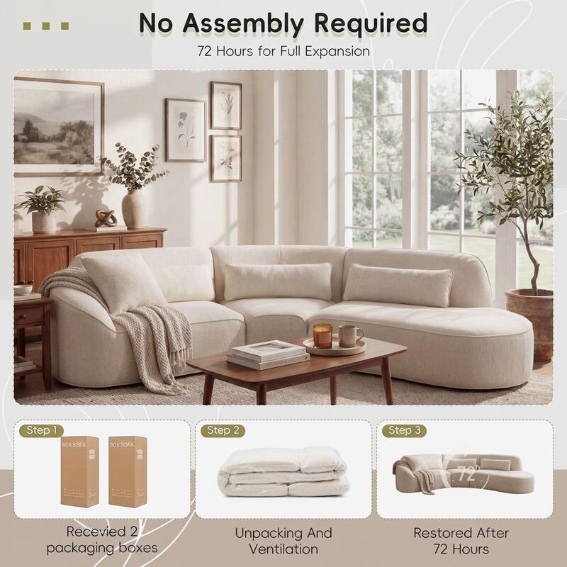 Jexfok curved Sectional Sofa image number 3