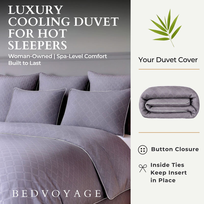 BedVoyage Luxury 100% viscose from Bamboo Duvet Cover with Shams, 3pc