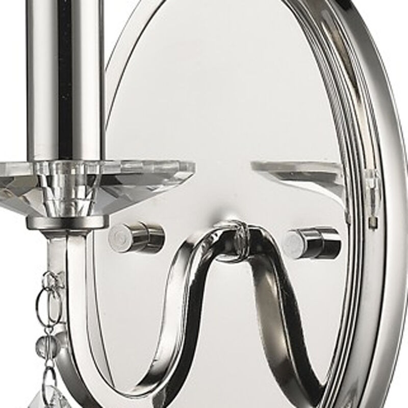 Hivvago Silver Three Light Wall Sconce with White Fabric Shade