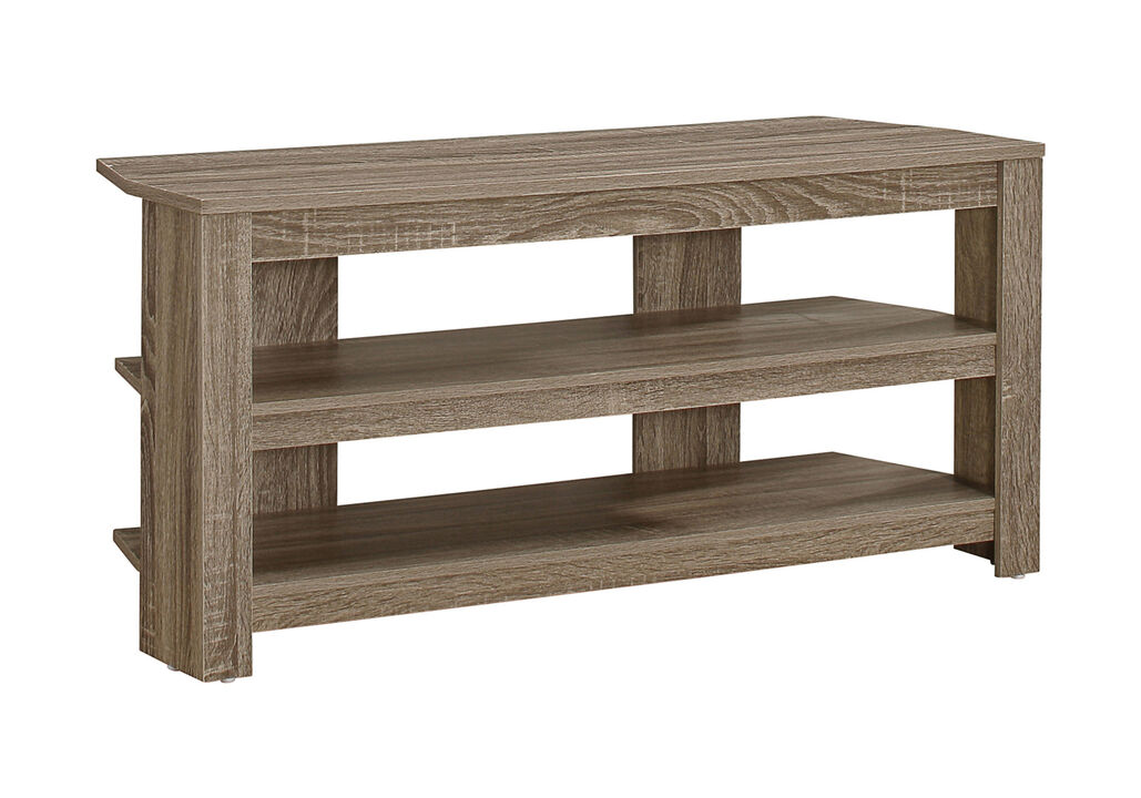Wood Open Shelving TV Stand &ndash; Contemporary Media Console with Storage for Home Entertainment Setup