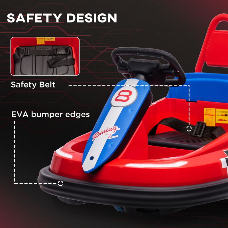 BreeBe Bumper Car for Kids, 360 degree Rotation 6V Electric Ride On Bumper image number 5