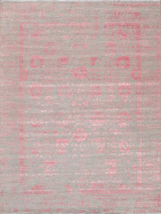 Pasargad Home Transitional Hand-Knotted BSilk & Wool Area Rug