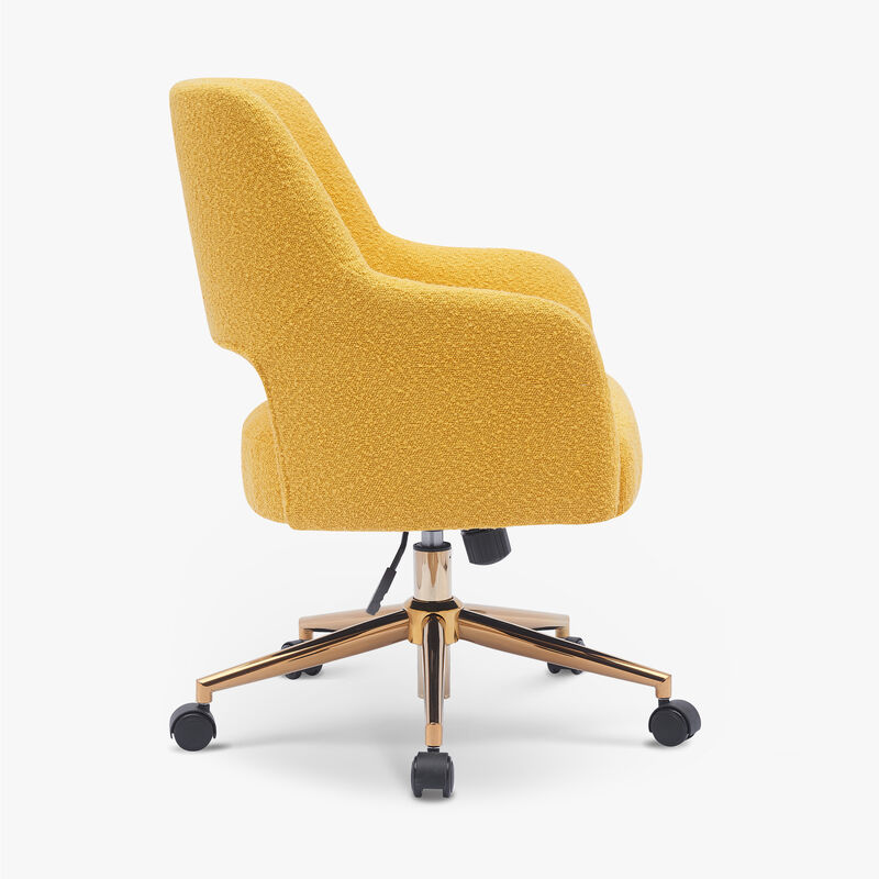 WestinTrends Mid-Century Modern Swivel Office Vanity Chair with Wheels