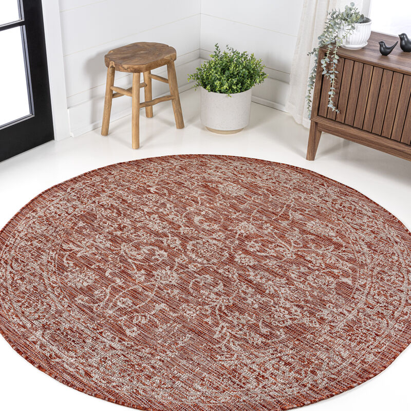 Tela Bohemian Textured Weave Floral Area Rug