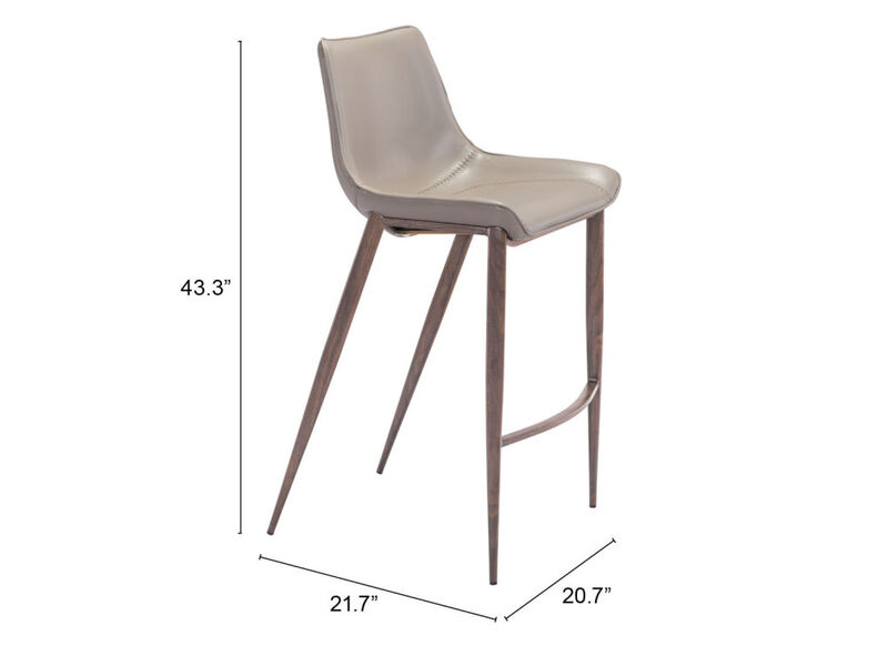 Magnus Barstool (Set of 2) Brown & Walnut