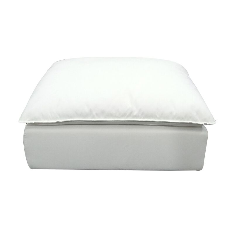 TOV Furniture Cali Pearl Upholstered Ottoman in LiveSmart Performance Fabric image number 3