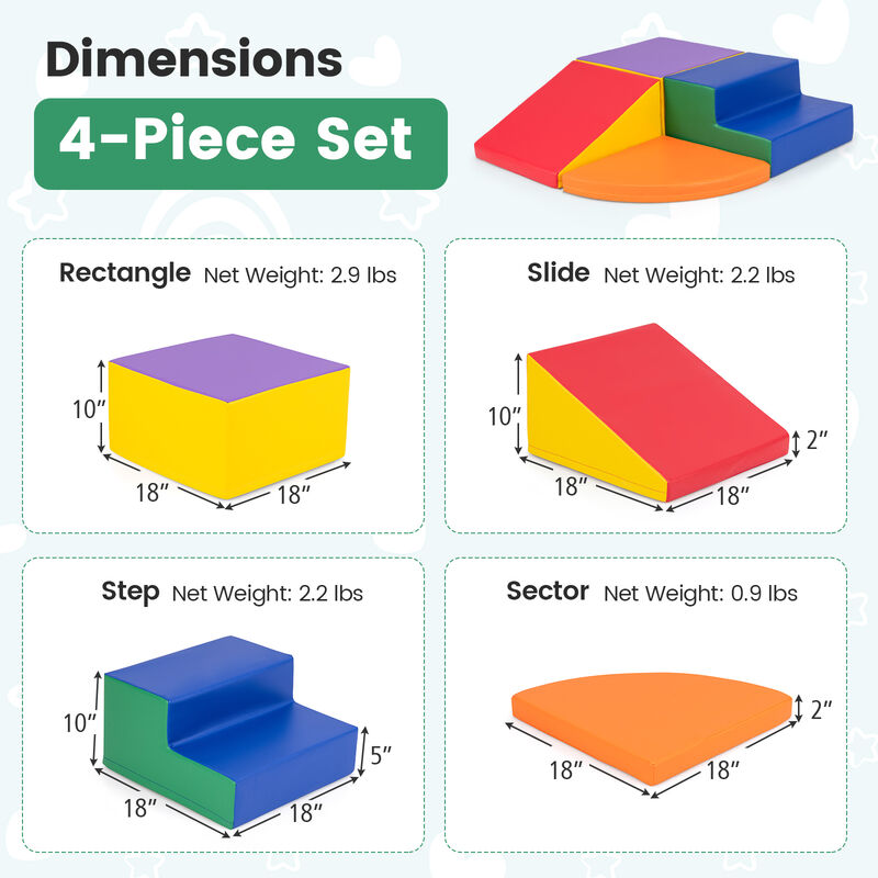 4-Piece Foam Climbing Blocks for Babies &ndash; Soft Crawl and Play Set