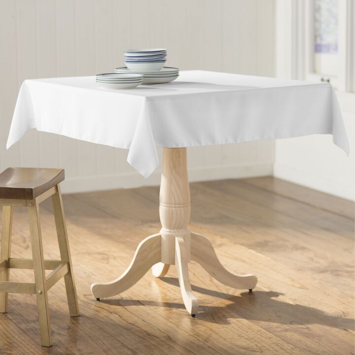 58-Inch Square Polyester Poplin Tablecloth for Dining and Kitchen Tables