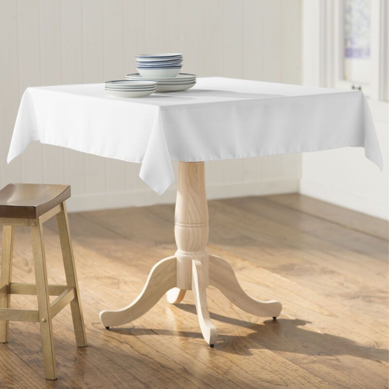 58-Inch Square Polyester Poplin Tablecloth for Dining and Kitchen Tables image number 1