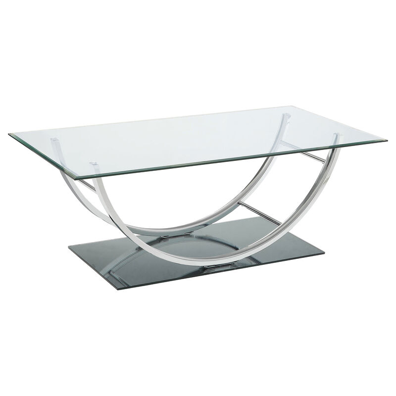Coaster Danville Rectangular U-Shaped Glass Top Coffee Table Chrome
