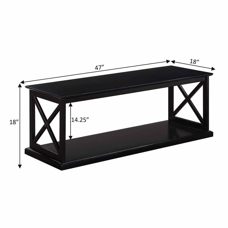 Convenience Concepts Coventry Coffee Table with Shelf Black