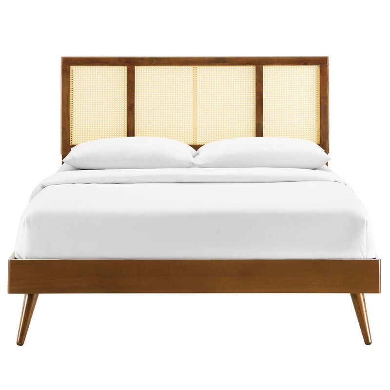 Modway - Kelsea Cane and Wood Full Platform Bed with Splayed Legs image number 4