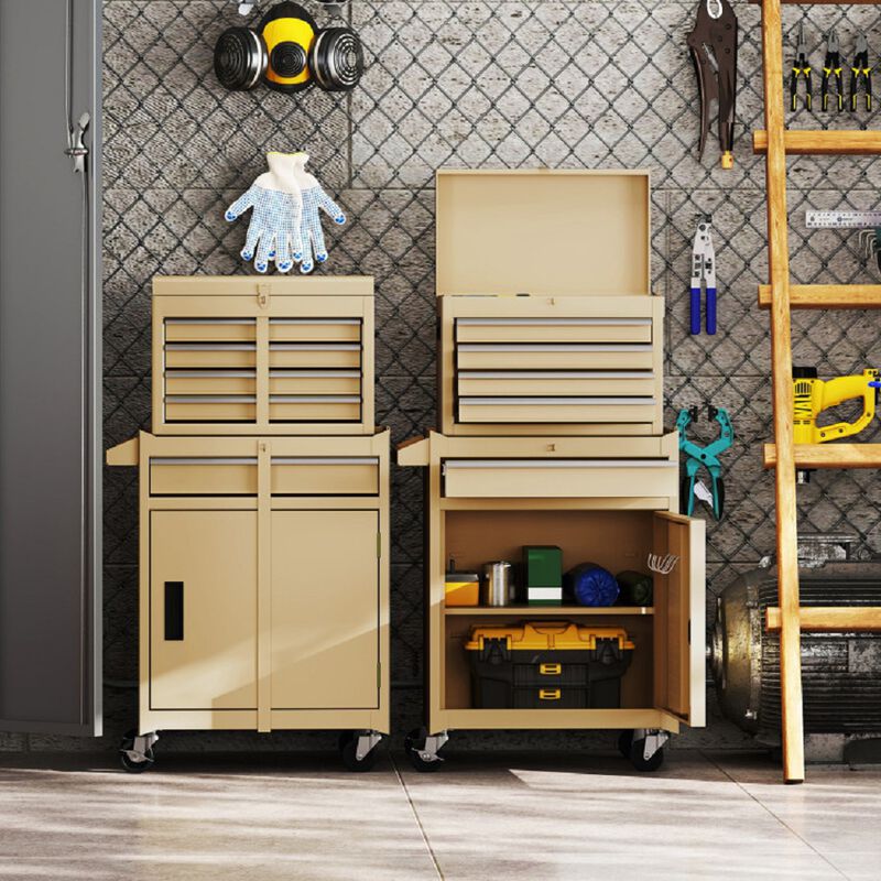 2-in-1 Tool Chest with Locking Drawers and Casters &ndash; Garage & Workshop Storage