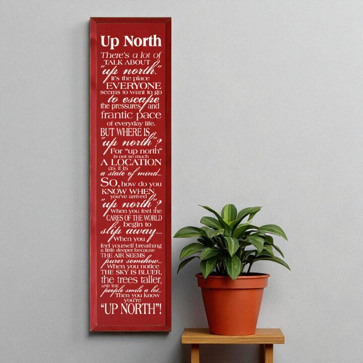 There&rsquo;s a Lot of Talk About Up North Funny Wood Sign Decor